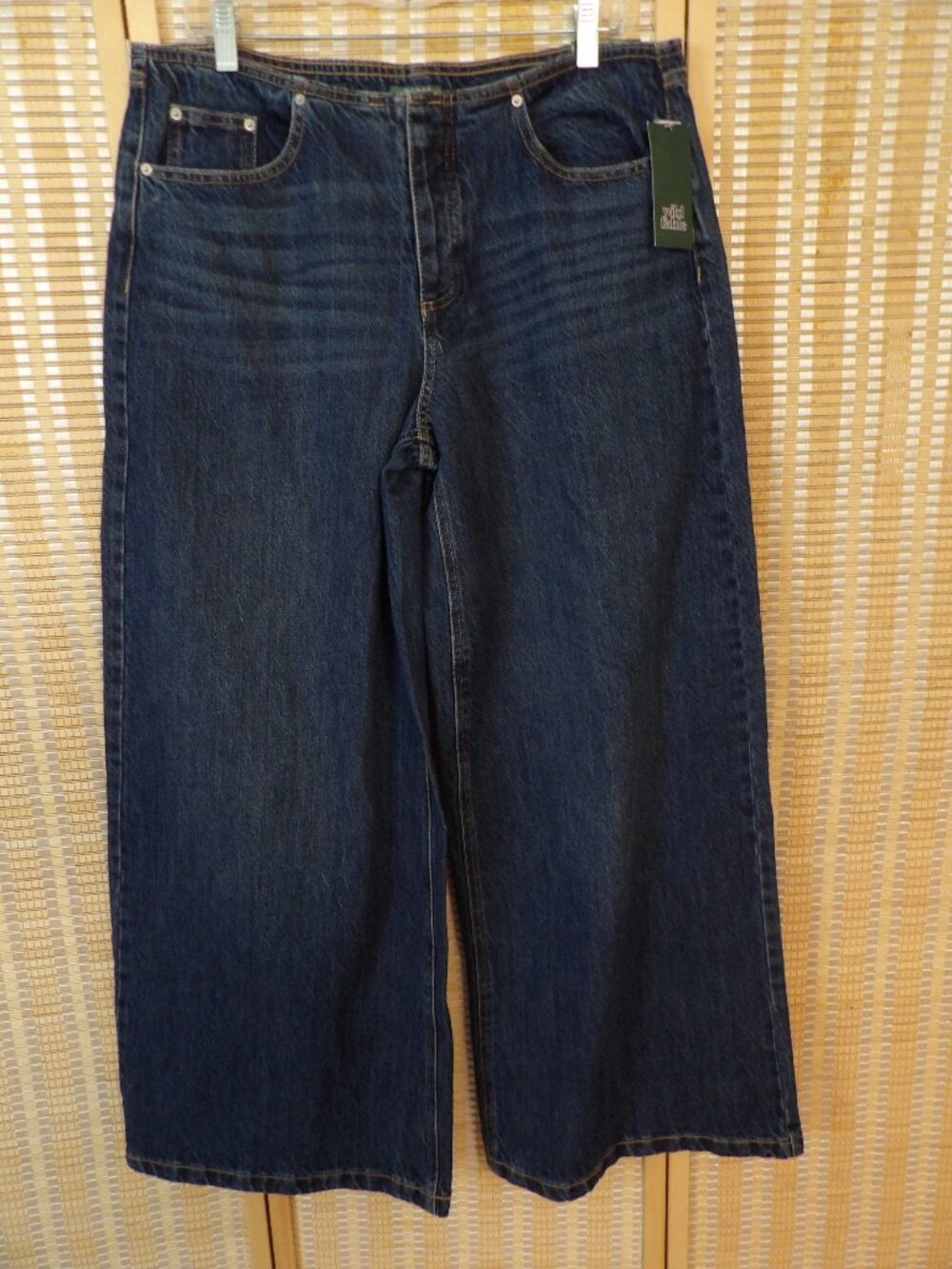 NWT Women's Wild Fable Size 12 Mid-Rise Ultra Wide Leg Blue Denim Jeans